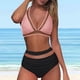 thumbnail image 2 of Gibobby Traje de Baño Sexy Bikini Bikini de cintura alta para mujer, bañadores sexys de dos piezas con realce, traje de baño Vintage, conjunto de Bikini (Rosa,CH), 2 of 5