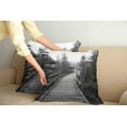 thumbnail image 2 of Ambesonne Nature Throw Pillow Cover 2 Pack, Pathway into Wilderness, 20", Black and White, 2 of 5