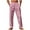 Pink, variant on Wyobmus Straight Leg Linen Pants for Men Summer Cotton Lounge Pants Drawstring Waist Open Bottom Jersey Pants with Pockets Green