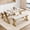 Marble Panel + Gold Tube, variant on Luku Modern Kitchen Table with Benches - Stylish Faux Marble Dining Set for 4