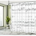 thumbnail image 4 of Ambesonne Music Note Shower Curtain, Detailed Musical Motifs, 69"Wx84"L, Charcoal Grey and White, 4 of 4