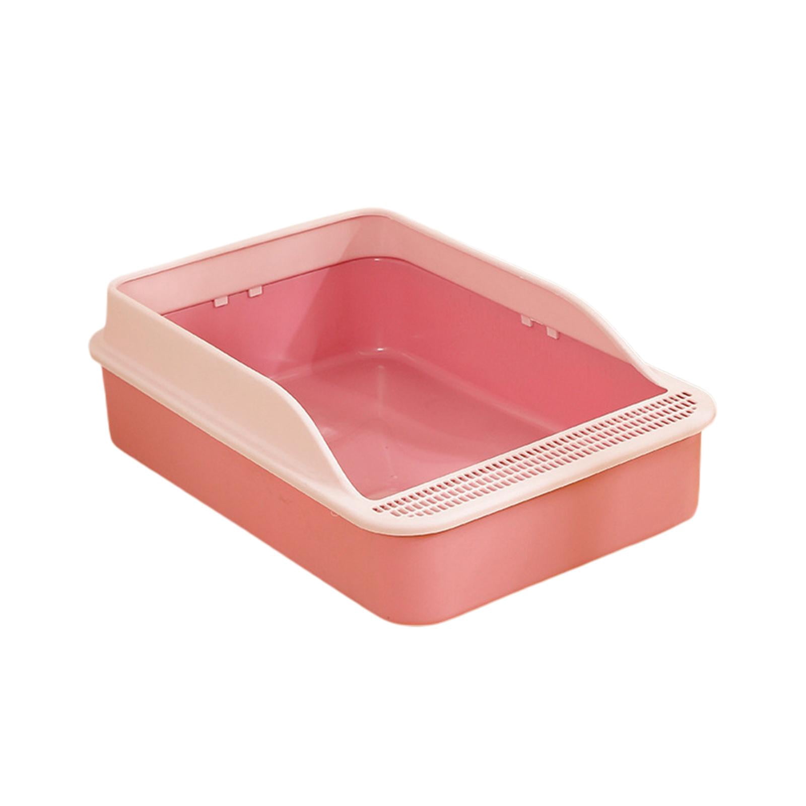 Tooyful Cat Potty Toilet High Sided Anti Splashing Prevent Sand Leakage Cat Toilet Pet Litter Tray for Small Animals Travel Indoor Cats pink M