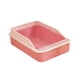 thumbnail image 3 of Inodoro para gatos, fácil de limpiar, duradero, de lados altos, para gatitos, orinal, inodoro abierto rosa M, 3 of 9