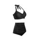 thumbnail image 4 of Trajes de Baño Mujer Conjunto de Bikini Push Up Sexy Para Mujer, Traje de Baño de Dos Piezas de Cintura Alta, Tankini Con Estampado Fruncido Retro, Para Playa, Piscina y Fiesta 1820, 4 of 5