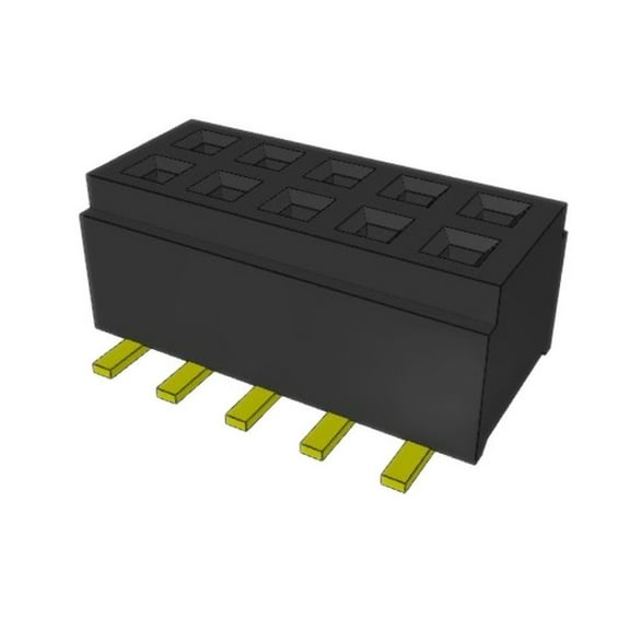 CLM-105-02-L-D Connector 10 Position Receptacle 0.039 Surface Mount Gold: RoHS
