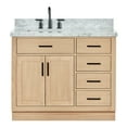 thumbnail image 2 of Ariel Hepburn 43 Inch Single Rectangular Sink Bathroom Vanity With Italian Carrara Marble Countertop 1.5 Inch Edge In Oak, 2 of 10