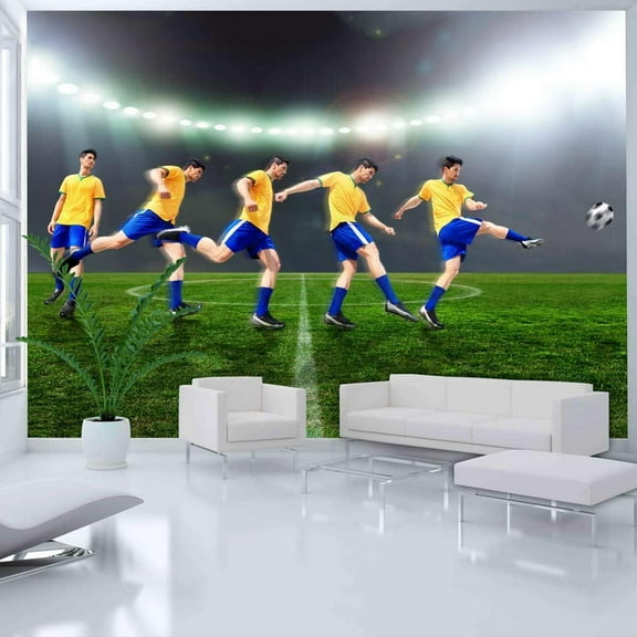 Tiptophomedecor Football Wallpaper Wall Mural - Kick The Ball