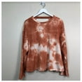 thumbnail image 2 of Wst Cst Women's Long Sleeve Brushed Tie-Dye Cut-Out Back Sweatshirt Orange L,NWT, 2 of 3