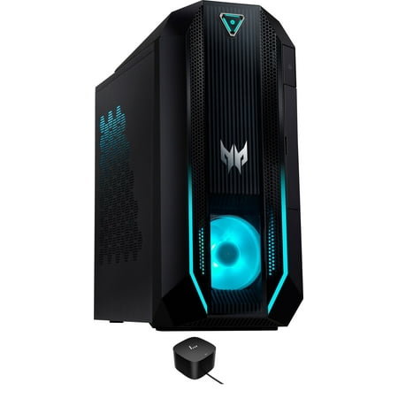 Acer Predator PO3-630 Gaming Desktop PC (Intel i7-11700 8-Core, GeForce RTX 3070, 32GB RAM, 2x2TB PCIe SSD RAID 1 (2TB), Backlit KB, Wifi, USB 3.2, Win 11 Pro) with 120W G4 Dock