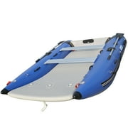 BRIS Inflatable Catamaran 11 ft Dinghy Mini Cat Boat with Foot Pump, Repair Kit