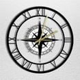thumbnail image 4 of TopLLC LED Lights Transparent Wall Clock Black Wind Rose Compass Direction Chart Nautical Acrylic Clock Decorative Wall Clock, 4 of 4