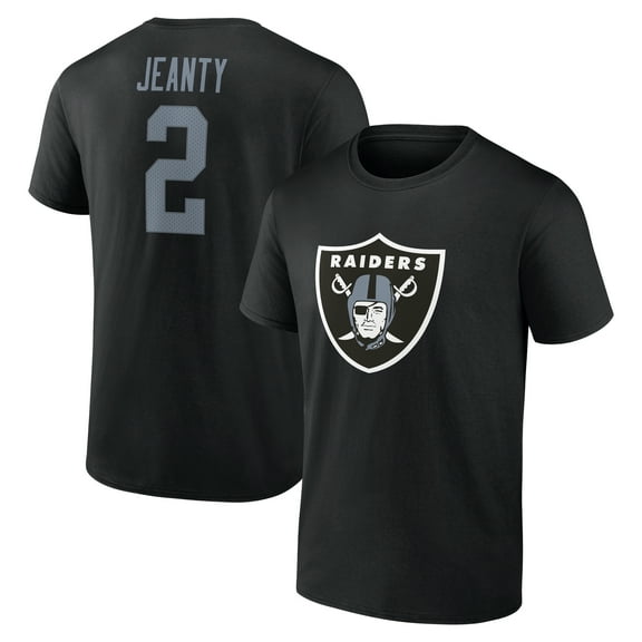 Men's Ashton Jeanty Black Las Vegas Raiders Icon Name & Number T-Shirt
