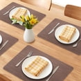 thumbnail image 2 of Set of 6 Leather Placemats for Kitchen Dining Table Decor, Washable, Heat-Resistant Table Mats Dark Brown 16.9x11.8inch, 2 of 6