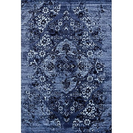 Persian Rugs 4620 Distressed Denim 5x7 Area Rug Large (Best Carpet Brands Rated)