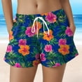 thumbnail image 2 of COMVALUE Women Drawstring Board Shorts Floral Beach Swim Shorts Summer Swim Trunks with Pockets (Orange, XL), 2 of 5