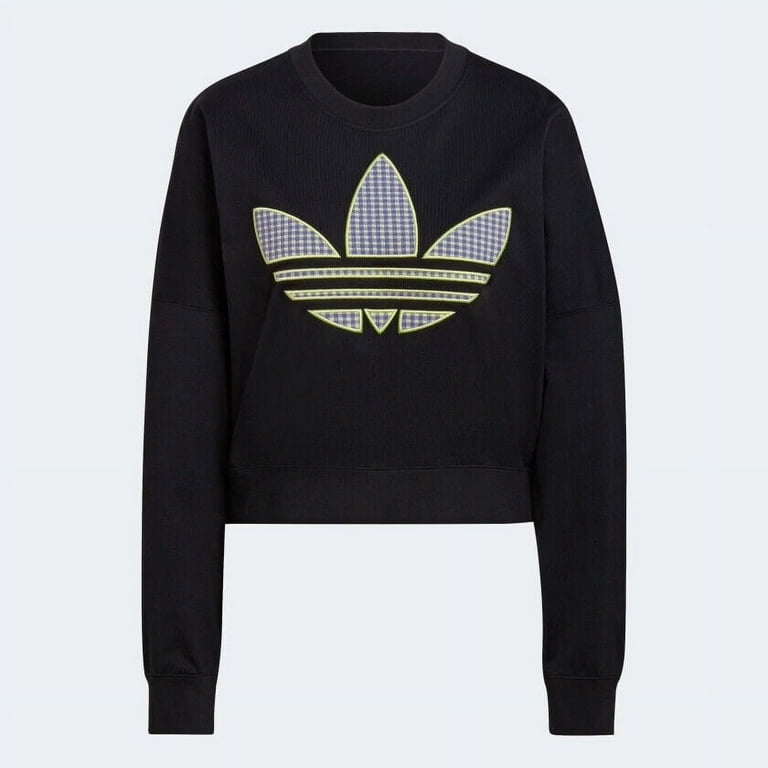 Womens Sweatshirt Originals HB9442 Black Adidas Application Loose Trefoil with