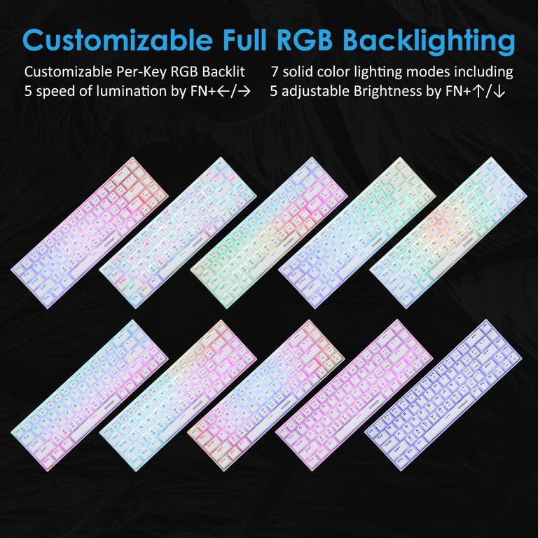 Portable 65% Mechanical Gaming Keyboard, E-YOOSO Z-686