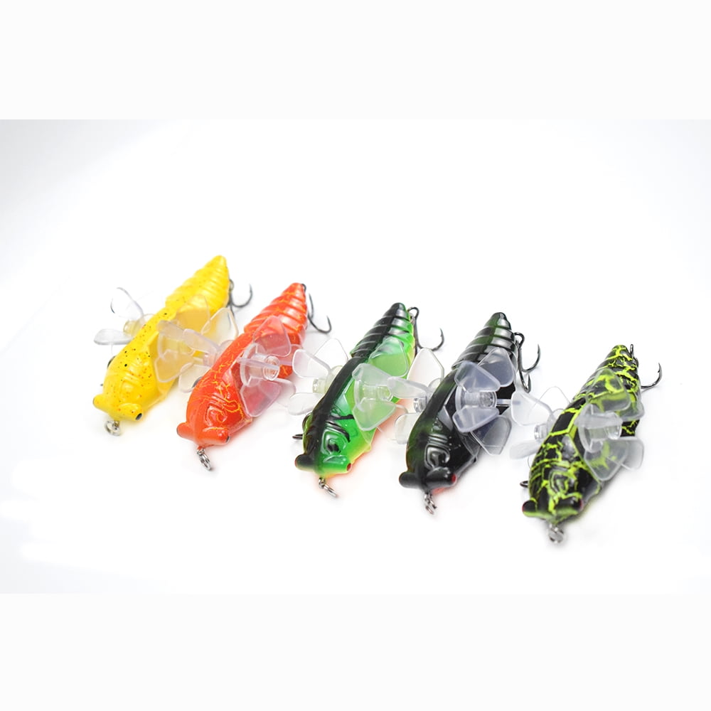15.5g 7.5cm Perch Insect Lure Bait Fishing Lures Treble Barb Hooks Rotating Bait 