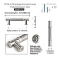 thumbnail image 3 of Goo-Ki Knurled Satin Nickel Kitchen Cabinet Handles, 3"(76mm) Hole Center Closet Classic Zinc Alloy Cabinet Pulls Dresser Handles for Bedroom, 6 Pack, 3 of 9