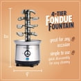 thumbnail image 3 of Nostalgia NCFF1000SS Fuente de Fondue en Cascada de Acero Inoxidable de 2 Libras - Chocolate, Salsa Barbacoa, Rancho, Queso Nacho, Salsa Búfalo, 3 of 5