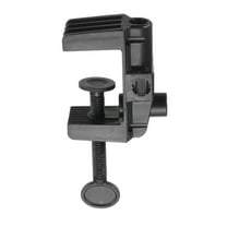 Uxcell Desk Table Mount Clamp 2.2" Hole Dia Adjustable Bracket C-Clamp Dual-Purpose Cantilever Bracket Clip with Adjustable Screw Plastic Handle for Microphone Arm Lamp Stand, Black