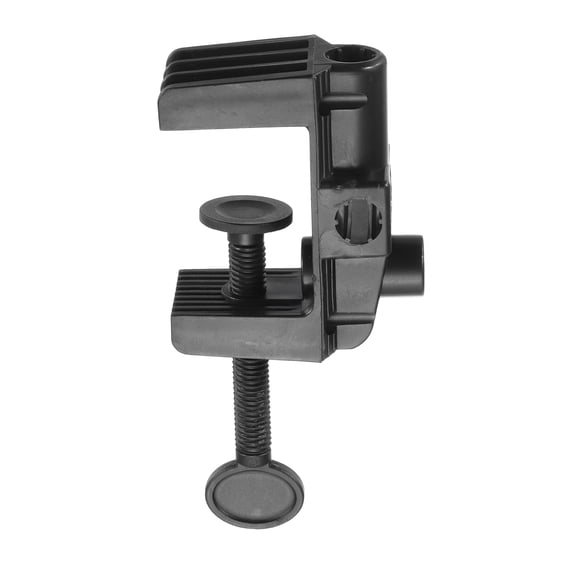 Uxcell Desk Table Mount Clamp 2.2" Hole Dia Adjustable Bracket C-Clamp Dual-Purpose Cantilever Bracket Clip with Adjustable Screw Plastic Handle for Microphone Arm Lamp Stand, Black