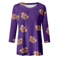 thumbnail image 5 of PMUYBHF T-Shirt Imprimé Joyeuses Fêtes Manches 3/4 Col Rond Blouse 5744 S, 5 of 5