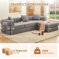 thumbnail image 3 of Timbernest 107" Oversized L-Shaped Cloud Couch, 7 in 1 Corduroy Modular Sectional Sofa for Living Room, Convertible Sleeper Sofa Bed with Side Pockets, No Assembly, Gray, 3 of 13