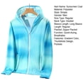 thumbnail image 6 of Mdesiwst Men Gradient Color Thin Jacket Coat Hooded Long Sleeve Thumbhole Design Pockets Zipper Placket Sunscreen Clothing Fishing Sun Protection Coat, 6 of 6