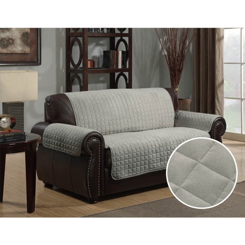 Kashi Home Microsuede Box Cushion Loveseat Slipcover Walmart Com Walmart Com