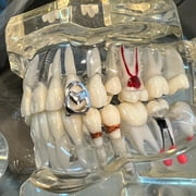 Open Face Heart Teeth Grillz Cap Silver Tone One Single Tooth