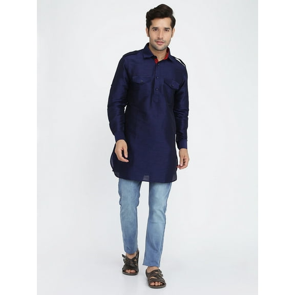 Mens Handmade Desginer Silk Blend Indian Bollywood Ethnic Wedding Wear Kurta