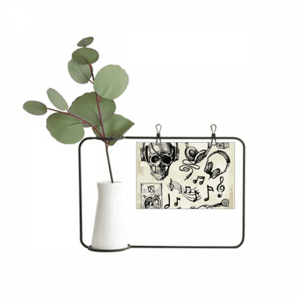 l Headset Music Instrument Pattern Metal Picture Frame Cerac Vase Decor