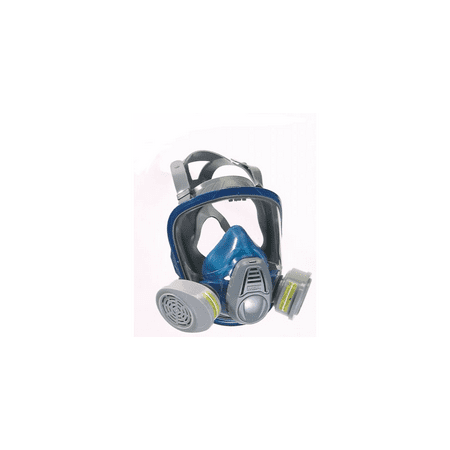 MSA Large Black silic Advantage 3230 Full Face Twin Port Air Purifying Respirator With Rubber Head Harness