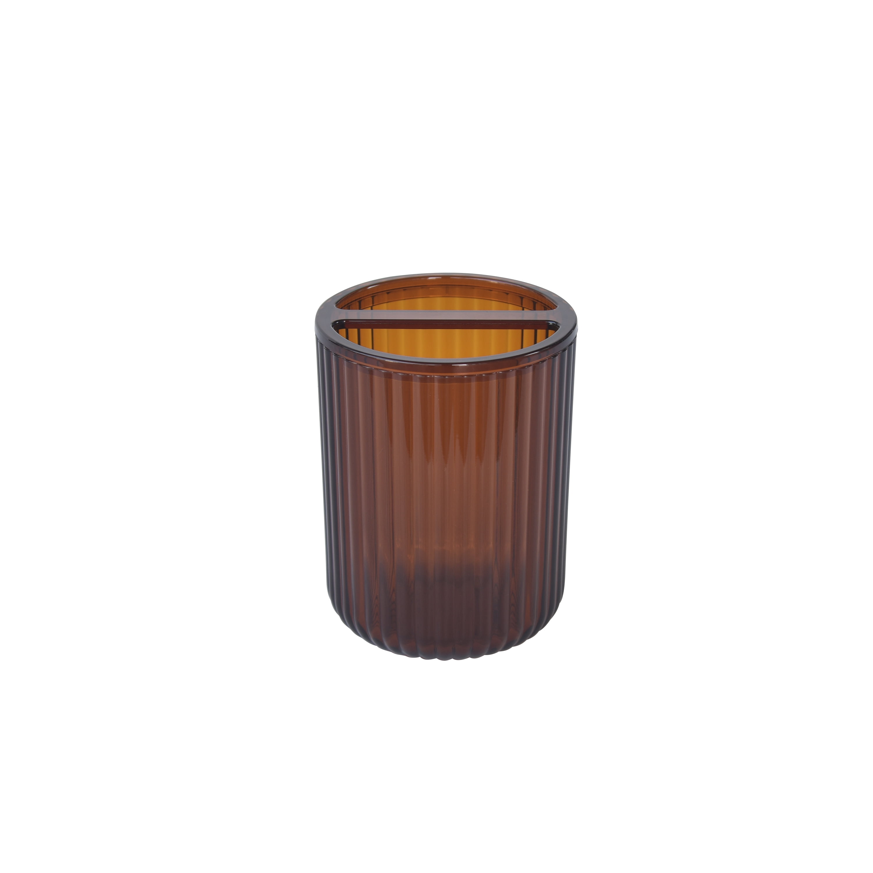 Mainstays Toothbrush Holder, Brown Plastic, Use for All Ages in Bathrooms