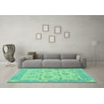 thumbnail image 3 of Ahgly Company Machine Washable Indoor Rectangle Abstract Turquoise Blue Modern Area Rugs, 8' x 10', 3 of 4