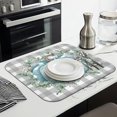 thumbnail image 4 of Fall Dish Drying Mat for Kitchen Counter,Buffalo Plaid Blue Pumpkin Pattern Microfiber Drying Mat,Washable Absorbent Kitchen Countertop Harvest Thanksgiving Dish Mat Drain Mat,16x18 Inch, 4 of 7