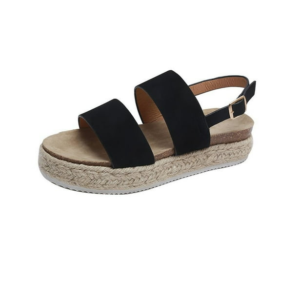 OAVQHLG3B Dress Sandals for Women Woman Summer Sandals Open Toe Casual Platform Wedge Shoes Casual Canvas Shoes