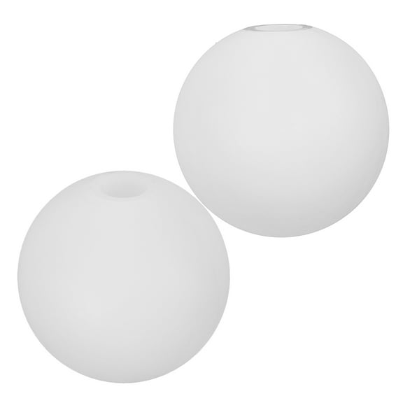HOMEMAXS 2pcs Acrylic  White Round Globe Lamp Shade Single Hole Ceiling Light Covers And Table Lamp Shade Replacement Light Globes For Light Fixtures
