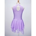thumbnail image 4 of MSemis Kids Girls Sequins Figure Ice Skating Dress Gymnastics Leotard Ballet Dance Dress,Size 6-16 Lavender 8, 4 of 5