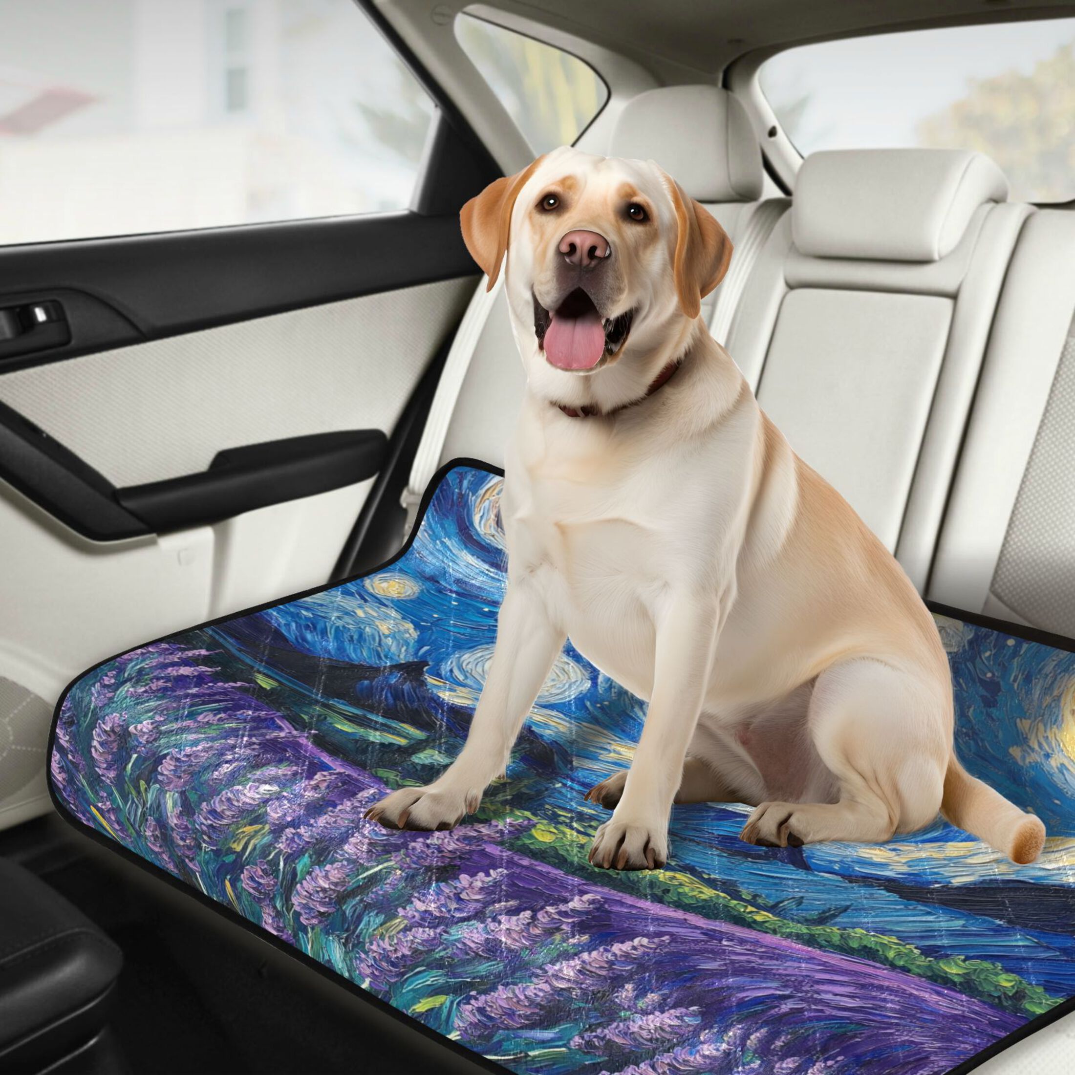 Qxltty Lavender Starry Night Cat litter Pads Pet Set of 3 Diaper Mats Center Anti-leakage Layer Absorbent Soft and Comfortable