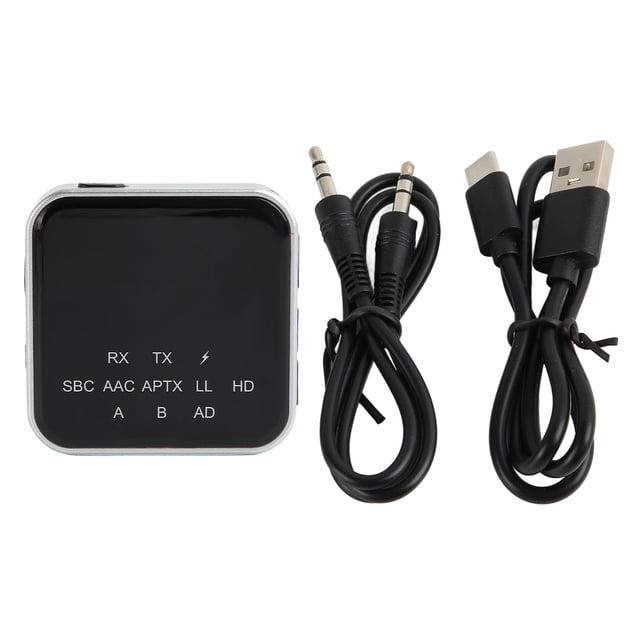Transmisor Receptor Bluetooth Multifunción de Baja Latencia Adaptador Bluetooth 2 en 1 con Interfaz AUX de 3,5 mm para TV PC