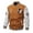 Ginger, variant on Mens Casual Varsity Jacket Autumn Winter Button Front Letter Patch Ribbed Collar Cuffs Hem Lightweight Outerwear Coat