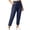Dark Blue, variant on Vrorvz Crop Pants for Women Elastic High Waisted Pant Loose Casual Workout Athletic Trouser Ladies Trousers