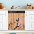 thumbnail image 5 of Coolnut Dishwasher Magnet Cover 23"Wx26"H ,Cute Flower Girl Farmhouse Kitchen Dishwasher Cover Magnetic Appliance Covers Door Stickers for Kitchen Home Cabinet Decals, 5 of 6