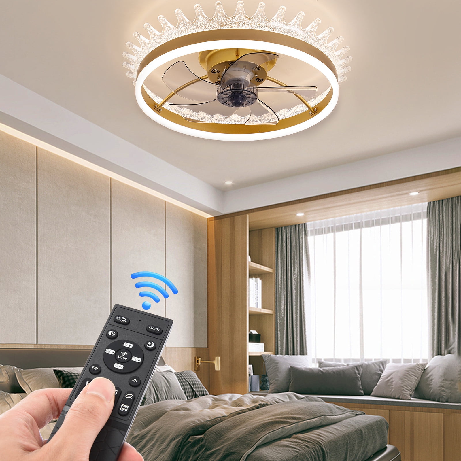 Details about   36"/42" Smart Bluetooth Ceiling Fan Light Remote Led Chandeliers w/Music Speaker 