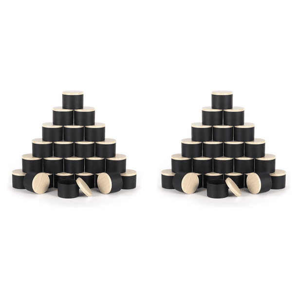 Paquete de 48 Latas de Velas Negras con Tapas de 4 Onzas, Frascos de Velas de 4 Onzas para Hacer Velas una Granel