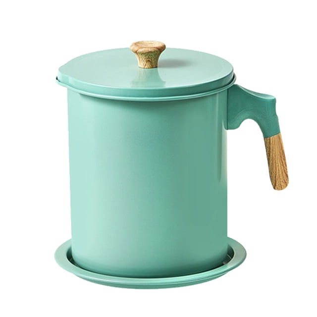 Tanque de filtro de aceite de malla para el hogar con tapa, contenedor de grasa de gran capacidad, olla de almacenamiento de aceite