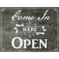 thumbnail image 2 of LightBoxJournal 14x12 White Modern Wood Framed Museum Art Print Titled - Farm Sign_Open, 2 of 4