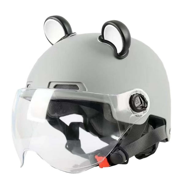 Casco Jet Casco Media Cara para Ciclomotor Motos Electricas Calle Gris Sharpla Sombrero de choque Bodega Aurrera en linea